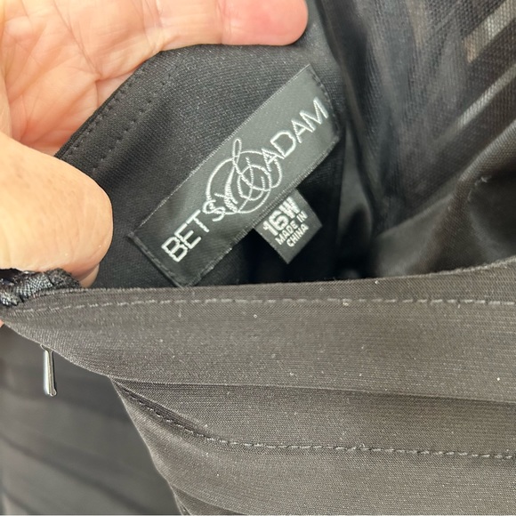 Betsy Adam black maxi mermaid dress cap sleeves - Picture 6 of 10